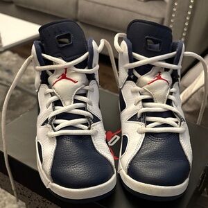 Jordan Kids Navy and White Sneakers